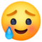 Smiling Face with Tear emoji on Facebook